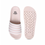 Women Pink Striped Sliders